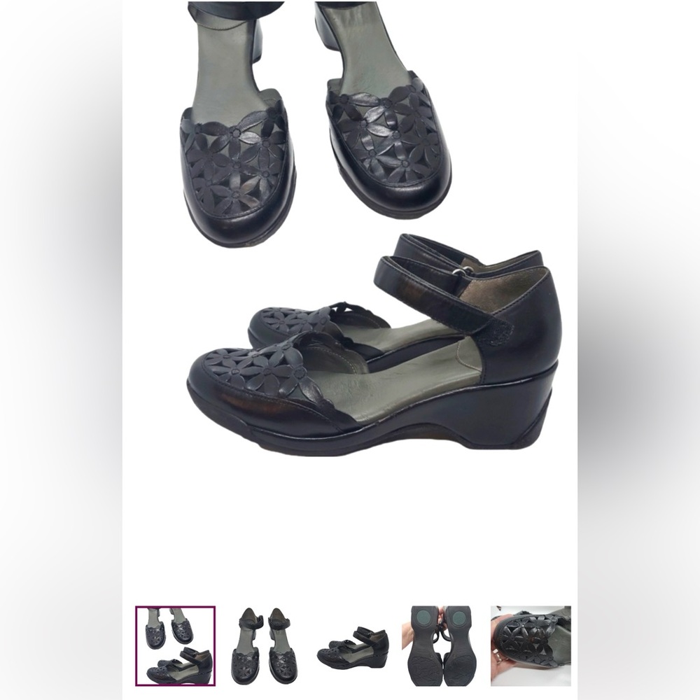 Nurture by Lamaze Black Floral Wedges